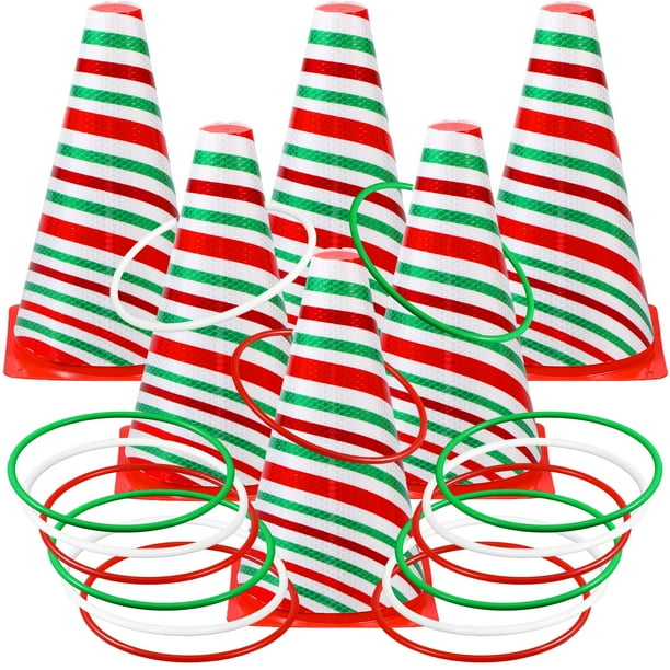 Set de juego Leitee Ring Toss, conos de plástico, 23 cm, 12 anillos