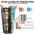 thumbnail image 3 of 16oz Tumblers Day Of the Dead Halloween Pattern Stainless Steel Vacuum Insulated Double Wall Travel Tumbler Cups Mug with Lid and Straw,Cleaning Brush for Coffee,Tea, 3 of 4