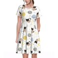 thumbnail image 1 of Bixox Robe d'Été à Manches Courtes pour Femmes Robe Ample Longueur Genou avec Poches-Chat Mignon, 1 of 7