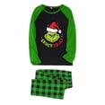 thumbnail image 2 of Conjuntos de pijamas navideños familiares a juego Grinch 2024, pijama de Grinch con parte superior y pantalones de pijama a cuadros, pijama de Grinch para niños y adultos para la familia, Hombres M, 2 of 3