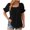 Black, variant on Xihbxyly Womens Blouse, Women Square Neck Short Sleeve Blouse Casual T-Shirt Top Blouse Comfortable Casual Tops Pullover Blouse T-Shirt
