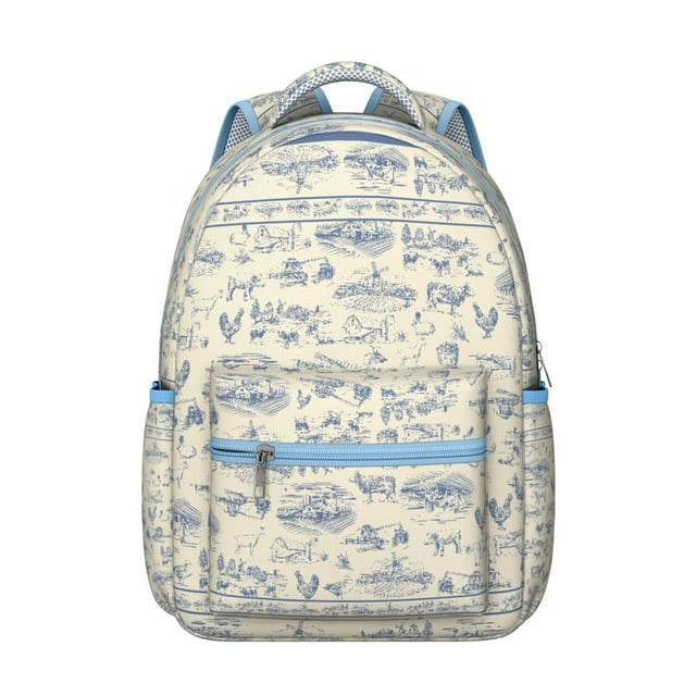 Rustic Nordic Style School Backpack with Symmetrical Plaid Design, Comfortable Foam Padding, Waterproof Material, Adjustable Straps for Student and Student, Ideal for Camping and Gym