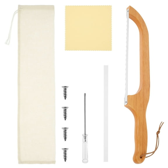 Wood Bread Bow Knife Serrated Bread Slicer Easy to Cutting Sourdough Bread Knife Multifunctional Sourdough Bread Slicer for Homemade Bread Bagels Baguettes