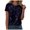 Black, variant on Womens 3/4 Sleeve T Shirts Galaxy Starry Sky Print Crew Neck Loose Fit Casual Summer Tops