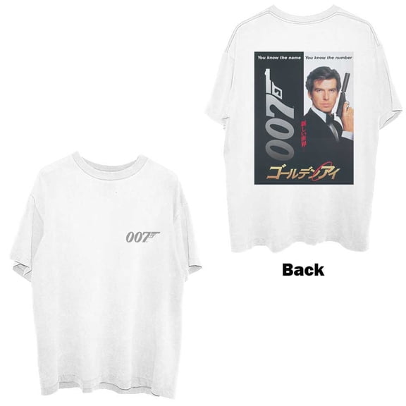 James Bond 007 Unisex T-Shirt Goldeneye Japanese Poster (Back Print) (Small)