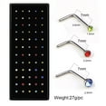 thumbnail image 4 of Boxed Stainless Steel L-shaped Nose Stud 1.5/2. 0/2.5 Diamond Curved Rod Nose Ring Puncture Jewelry 60 Pieces Set, 4 of 10