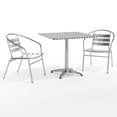thumbnail image 2 of Flash Furniture 31.5'' Square Aluminum Indoor-Outdoor Table Set with 2 Slat Back Chairs, 2 of 13