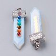 thumbnail image 2 of 5pcs Opalite with & Mixed Stone Chakra Big Pendants Sword 57~60x16.5x12mm Hole: 5mm, 2 of 2