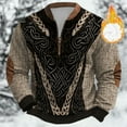 thumbnail image 2 of Aihuaihua Vikings Sweatshirt for Men Thermal Thick Quarter Zip Long Sleeve Pullover Tops Style, 2 of 4