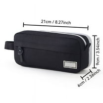 FeiFu Large Capacity Pencil Case Multi-Slot Pencil Pouch Durable Pencil Box Portable Makeup Bag with Handle for Office Box Organizer Colorful Black