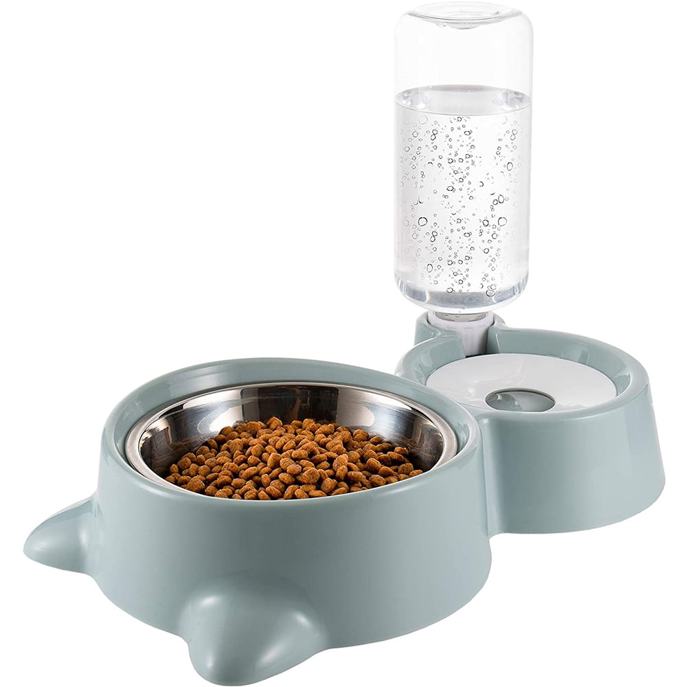 Double Dog Cat Bowls, Water and Food Bowl Set with Detachable