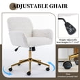 thumbnail image 4 of ENYOPRO Office Chair with Chrome Legs, Ergonomic Teddy Desk Chair Vanity Chair with Wheels, Modern Computer Chair for Home Office, White, 4 of 7