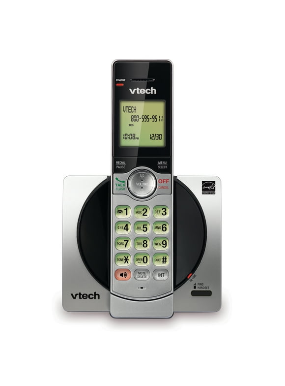 VTech DECT 6.0 Expandable Cordless Phone with Call Block, CS6919 (Silver & Black)