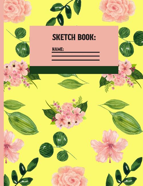 Sketchbook Pink Floral Sketch paper to draw, and sketch in 120 pages