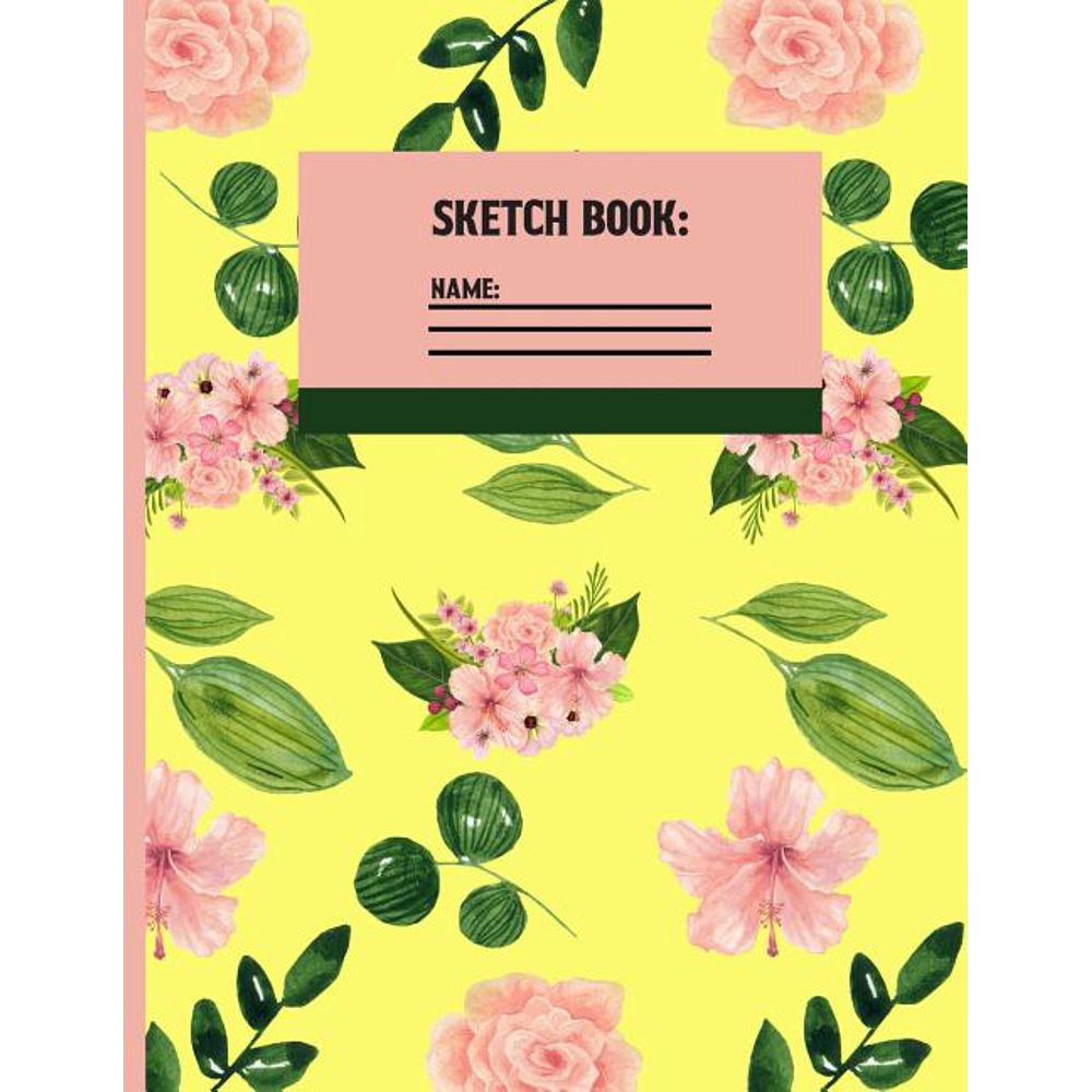 Sketchbook Pink Floral Sketch paper to draw, and sketch in 120 pages