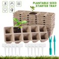 thumbnail image 2 of 10 Pack Seed Starter Trays Pots Biodegradable Seedling Cells Plant With Labels, 2 of 11