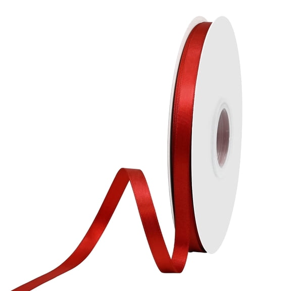 BVIEAKD Red Solid Color Double Faced Satin Ribbon, 3/8 Inch x 50 Yards,for Gift Wrapping,DIY Crafts,Hair Bows,Wedding,Bouquets Decoration