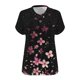 thumbnail image 5 of Puntoco Liquidación de blusas cortas para mujer Camisa básica estampada de manga corta con cuello en V y talla grande para mujer, 5 of 5