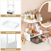 Garmic 2 Tier Bathroom Counter Organizer, Multi-Purpose Makeup Organizer Countertop for Vanity Bedroom Bathroom Kitchen, White