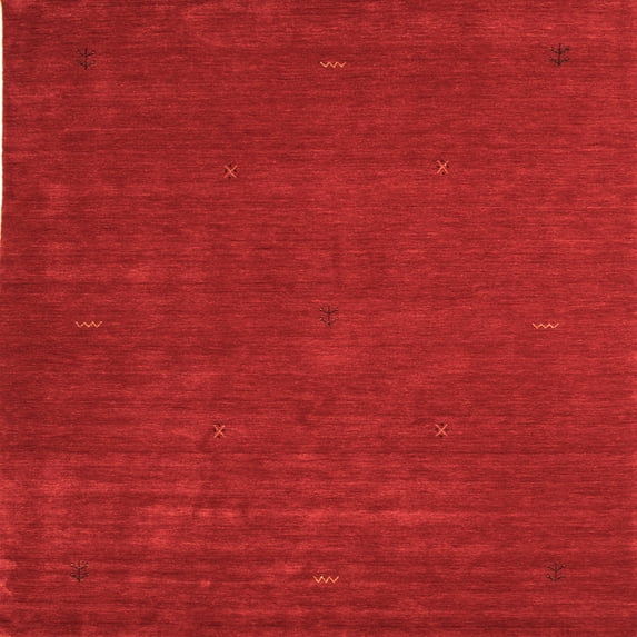 Ahgly Company Indoor Square Abstract Orange Contemporary Area Rugs, 5' Square