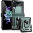 thumbnail image 2 of for Samsung Galaxy Z Flip 4 Case, Galaxy Z Flip 3 Case with Hinge Protection and 360°Rotate Ring Magnetic Kickstand Heavy Duty Protective Case for Samsung Galaxy Z Flip 3/4 Phone (MintGreen), 2 of 15
