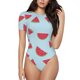 thumbnail image 1 of Balery Watermelon Body de cuello redondo de manga corta para mujer Tops de manga corta Tops básicos-Small, 1 of 7