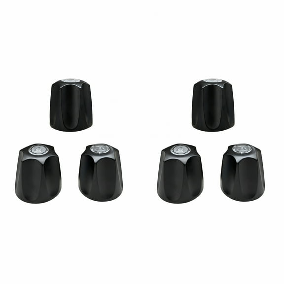 HIBIBUD Set of 3 Shower Knob Replacement Metal Bathtub Knobs Replacement Compatible with Bathtub Shower Faucet Handle Remodel Trim Kit Include Hot Cold and Diverter,Matte Black,2 Packs