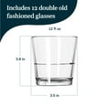 thumbnail image 3 of Libbey 15769 Restaurant Basics Stacking Double Old Fashioned Glasses, 12 oz, Clear Drinking Glasses Set of 12, Modern Rock Glass Set for Cocktails and more, 3 of 6
