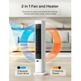 thumbnail image 5 of PELONIS Tower Fan Heater Combo with Remote, Oscillating Space Heater and Cooling Fan, 3 Speeds, 2 Heat Settings, ECO Mode, White, 5 of 11