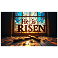 thumbnail image 1 of Stained Glass Style Easter Banner with He is Risen Message Background Decoration for Church Celebrations Easter Parties and Religious Gatherings, 1 of 4
