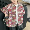 thumbnail image 5 of Hiijoy Big Boys Floral Short Sleeve Shirt Summer Beach Button-Down Shirt, Sizes 2-12 & Husky, 5 of 8