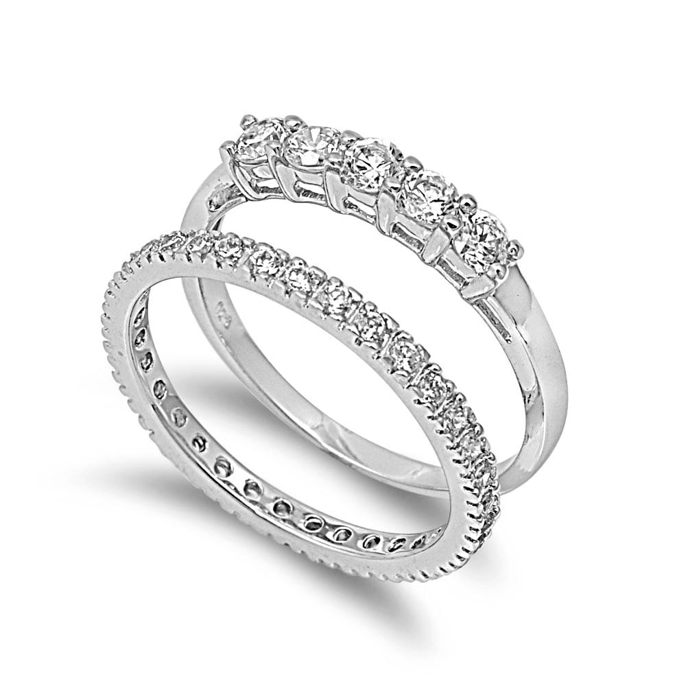 All in Stock Five Round Center with Round Stones Cubic Zirconia