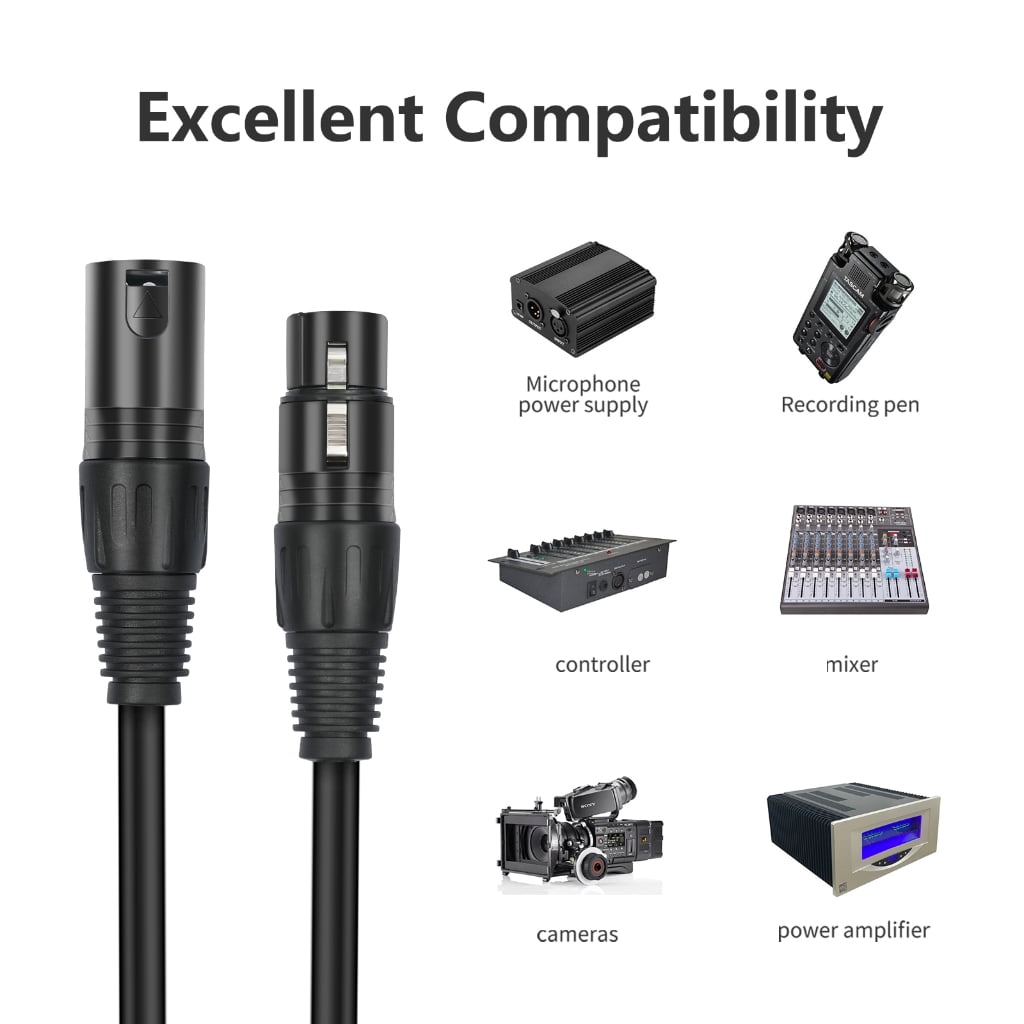 3Pin Male to Double 3Pin Female Music Signal Patches Adapters Cable for Speakers Amplifiers Sound Consoles Guitar