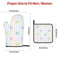thumbnail image 4 of ZNDUO Oven Mitts and Pot Holders Sets, Colorful Plaid Floral Pattern Non-Slip Cooking Oven Mitt, 4 of 8
