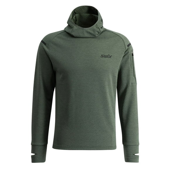 SWIX Adult Male Pace Midlayer Hooded Sweater, Color: Pine, Size: M