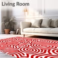 thumbnail image 2 of ODIKA 2'x3' Machine Washable Non-Slip Area Rug, Peppermint Whirl Festive Swirl Holiday Confection Design High Traffic Rug with Pad, Red, 627346, 2 of 8