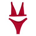 thumbnail image 5 of MIXUE Swim Suits for Women Solid Color Two Piece Bikini Sets for Women Swimwears Bathing Suits,Red,S, 5 of 5