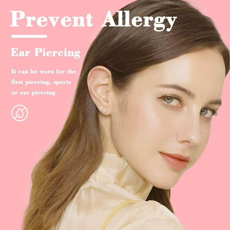 100 Sets Plastic Earring Posts & Backs Hypoallergenic Clear Ear