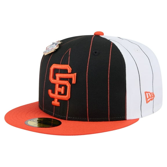 Men's-New Era Black San Francisco Giants Pinstripe 59FIFTY Fitted Hat