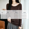 thumbnail image 3 of Xinoom Women Scoop Neck Ribbed Knit Top, Long Sleeve Slim Fit Sweater, Stretchy Form Fitting Knit Shirt for Casual Dating Brown,XL, 3 of 6
