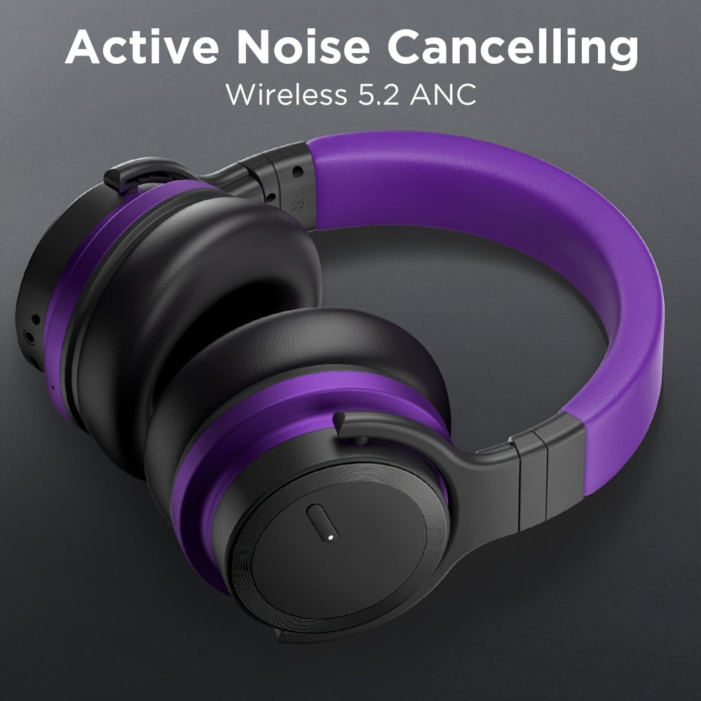E7 Wireless Headphones Active Noise Cancelling Headphones with 30 Hours Playtime, Rich Bass, Clear Calls, Comfort Fit
