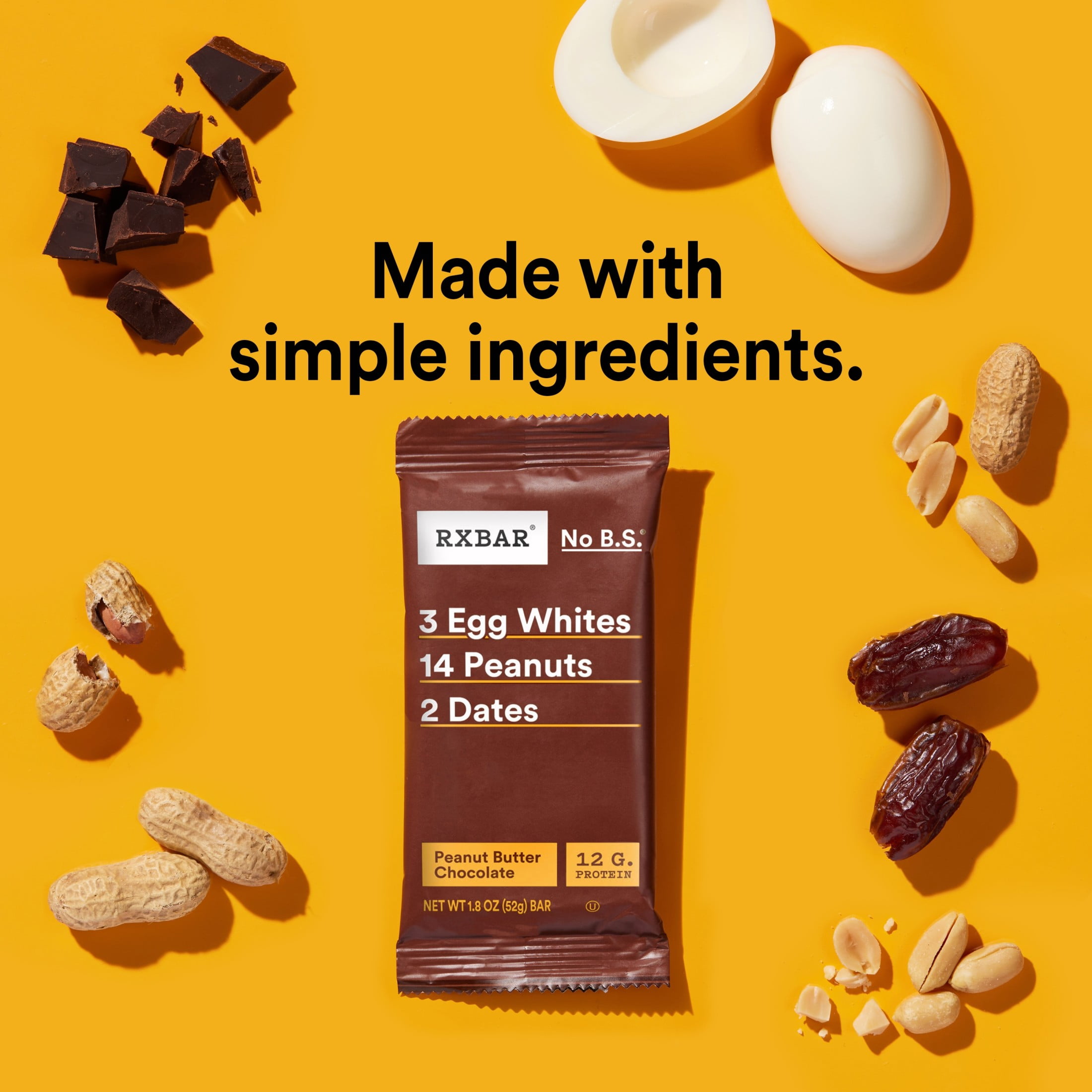 RXBAR, Peanut Butter Chocolate Gluten-Free Protein Bars, 10 Count