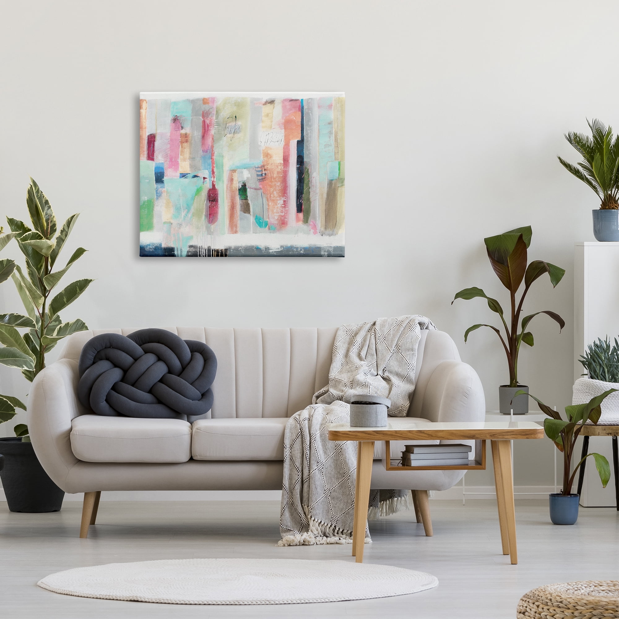 Stupell Industries Abstract Blocked Line Shapes Modern Scribble Detail Painting Gallery Wrapped Canvas Print Wall Art, Design by Jill Martin