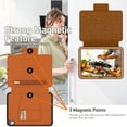 thumbnail image 5 of SaniMore for iPad 10th Generation 10.9 inch 2022 Case, Auto Sleep/Wake, 7-Level Angle Kickstand Pen Holder Magnetic Buckle Tempered Glass Protector Card Slot Case for iPad 10th Generation, Khaki, 5 of 7