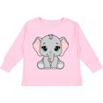thumbnail image 3 of Inktastic Cute Gray Elephant Boys or Girls Long Sleeve Toddler T-Shirt, 3 of 5