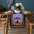 thumbnail image 2 of Happy Halloween Table Runner - 72 Inch Long, Kitchen Dining Table Runner Dresser Scarves, Spooky Pumpkins Horror Bat Purple Farmhouse Decor for Coffee Tables Wedding Party Banquet, 2 of 8