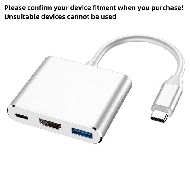 HUB 3 en 1 USBC3.0 tipo c a HDMI, estación de acoplamiento compatible con USB 3,0, carga 4K, adaptador divisor para MacBook Air Pro Samsung