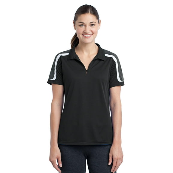 Sport-Tek Ladies Tricolor Shoulder Micropique Sport-Wick Polo, Style LST658