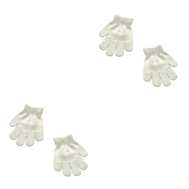 Guantes para Niños Minnieouse Calentador de Manos Color Sólido Blanco