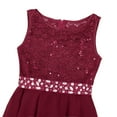 thumbnail image 5 of Sxiwei Kids Flower Girls Dress Sequin Lace Sleeveless Wedding Pageant Party Formal Prom Gown Red 14, 5 of 7
